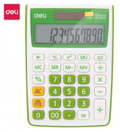 Калькулятор DELI E1238/GRN,  12-разрядный, зеленый