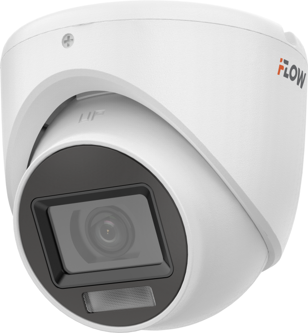 Камера IFLOW F-AC-2322M 2.8mm 2Мп уличная купольная HD-TVI камера с гибридной подсветкой ИК/LED до 30/20м и встроенным микрофоном AoC