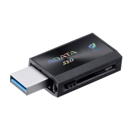 Твердотельный накопитель ADATA External SSD SC730, 512GB, Type-C, Type-A, USB 3.2 Gen2, R/W 600/600 MB/s, 36.8x23.8x9.7mm, Black 5 лет (SC730-512G-CACTI)