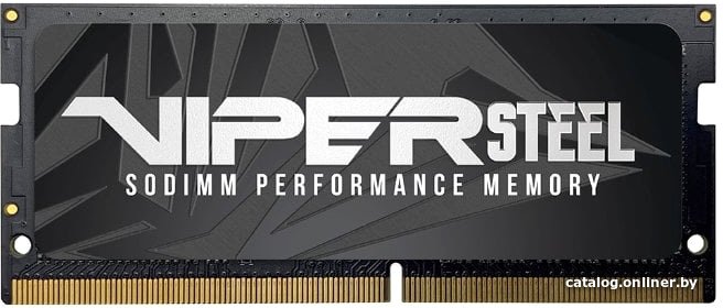 Оперативная память Patriot Viper Steel 8ГБ DDR4 SODIMM 3200 МГц PVS48G320C8S 8 ГБ, 1 модуль DDR4 SO-DIMM, частота 3200 МГц, CL 22T, тайминги 22-22-22-52, напряжение 1.35 В