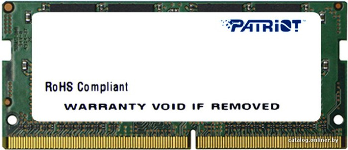Оперативная память для ноутбука 4Gb Patriot Signature PSD34G160081S, SODIMM DDR III, PC-12800, 1600MHz, 1.5V