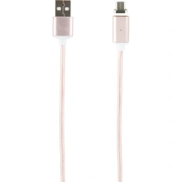 Дата-кабель Red Line Магнитный USB - micro USB, нейлоновая оплетка, розовый УТ000012858