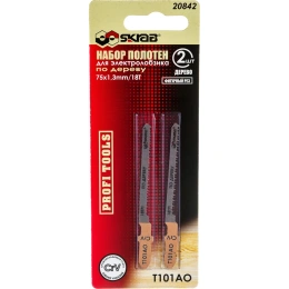 Пилки по дереву Т-101AО 2 шт; 75 мм; 18TPI; Cr-V для лобзика SKRAB 20842
