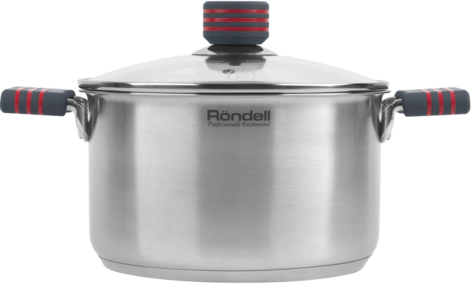 Кастрюля 3.4л Rondell Stripes RDS-1280,  нержавеющая сталь, с крышкой