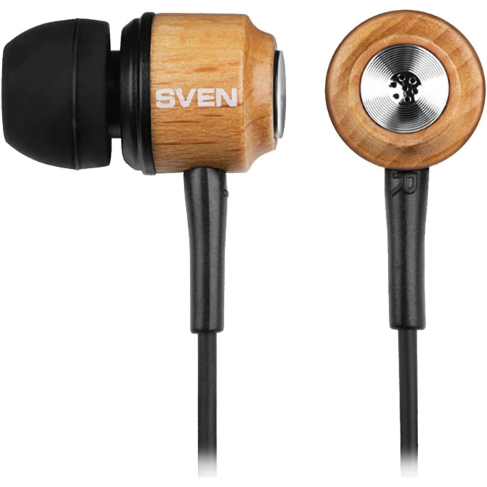 Внутриканальные наушники SVEN E 12 WD L-образный разъём, дерево (SV-021542)
