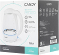 Чайник электрический Candy CK-300, 1.8л, Металл/стекло/пластик