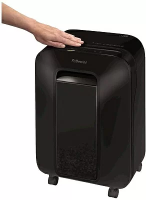 Шредер Fellowes PowerShred LX200 черный (секр.P-4) перекрестный 12лист. 22лтр. скрепки скобы пл.карты