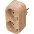 Блок TDM ELECTRIC на 2 гнезда 2П З плоский 16А 250B Эко сосна SQ1806-0074