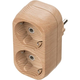 Блок TDM ELECTRIC на 2 гнезда 2П З плоский 16А 250B Эко сосна SQ1806-0074