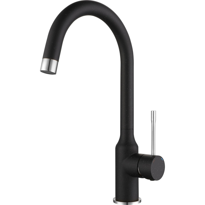 Смеситель RIVELATO Rivelato Смеситель для кухни Garda U-обр. D-35мм, монтаж: вертикально на раковину, материал: нержавеющая сталь, цвет: черный хром 1923502 nero cromo