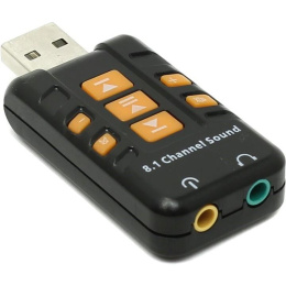 ORIENT AU-01PL Bl USB адаптер для микрофона и наушников комбинированная расцветка Черный (AU-01PL (Bl))
