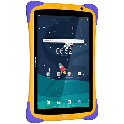 Prestigio SmartKids UP, 10.1" (1280*800) IPS display, Android 10 (Go edition), up to 1.5GHz Quad Core RK3326 CPU, 1GB + 16GB, BT 4.0, WiFi, 0.3MP front cam + 2.0MP rear cam, USB ype-C, microSD card slot, 6000mAh battery. Color: orange-violet