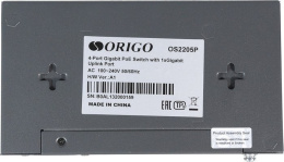 Неуправляемый коммутатор Origo OS2205P/60W/A1A настольный/настенный, 7.44 Mpps, 5xGbit, PoE, бюджет 60 Вт