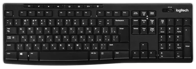Клавиатура Logitech K270 черный/белый USB беспроводная Multimedia 920-003058