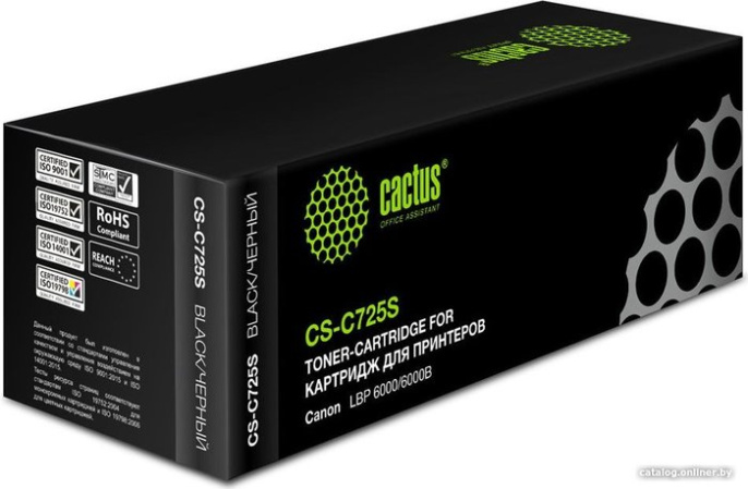 Картридж лазерный Cactus CS-C725S 725 черный (1600стр.) для Canon i-Sensys 6000/6000b с чипом