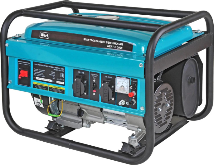 Бензиновый генератор WERT G 3000, 220/12 В, 2.5кВт [199749]