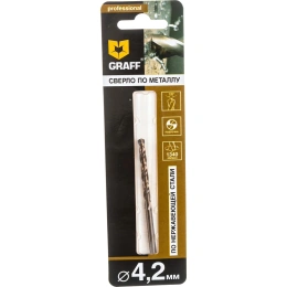 Сверло по нержавеющей стали (4.2 мм; Р6М5К5) GRAFF 744275