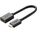 Кабель UGREEN (20137) Mini HDMI Male to HDMI Female Adapter. Длина: 22 см. Цвет: черный