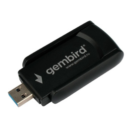 Gembird Сетевой адаптер WiFi+Bluetooth 1.3 Гбит, двухдиап. с антеннами, USB,802.11b/a/g/c/ac,RTL8822 WNP-UA-020
