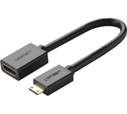 Кабель UGREEN (20137) Mini HDMI Male to HDMI Female Adapter. Длина: 22 см. Цвет: черный