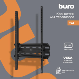 Кронштейн для телевизора Buro TL3, 32-65", настенный, наклон,  черный [bm35a14tf0]
