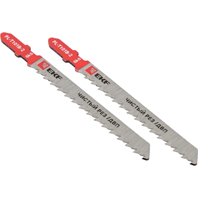 Пилки для электролобзика Expert прямые T101B, чистый рез по ДВП, SK5, 2 шт EKF pl-t101b-2