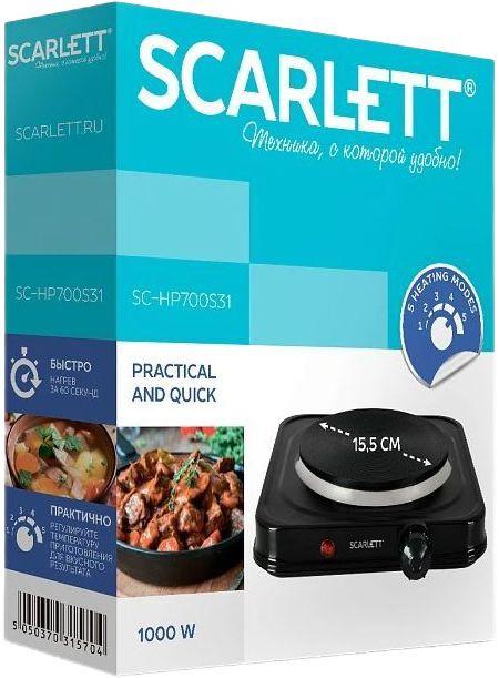 Плита Электрическая Scarlett SC-HP700S31 черный эмаль настольная