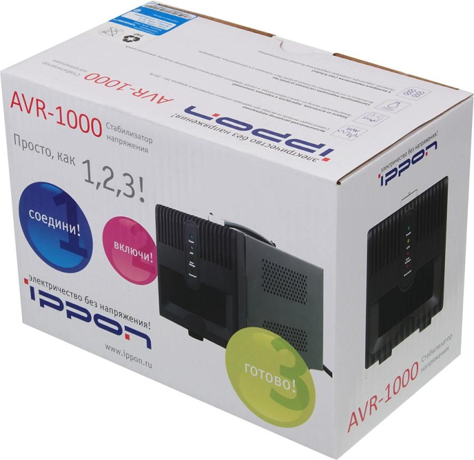 Стабилизатор напряжения Ippon AVR-1000 1000VA/600W