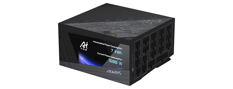 GIGABYTE выпустила «титановый» блок питания AORUS P1600W со встроенным дисплеем