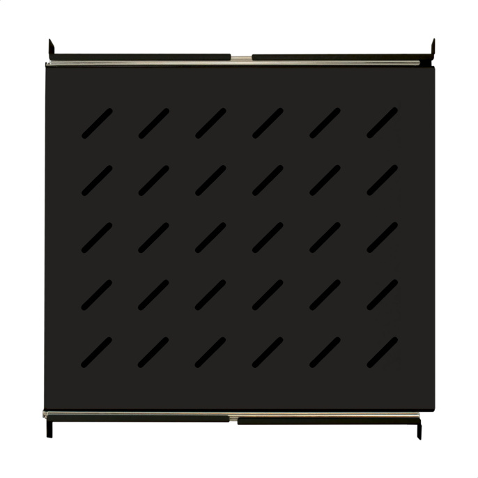 Полка выдвижная 19" ExeGate ECSS-FS800-B (перфорированная, глубина 475мм, крепление 19" 1U, для напольных шкафов и стоек глубиной 800мм/1000мм, нагрузка до 40кг, цвет черный RAL 9004) EX301147RUS