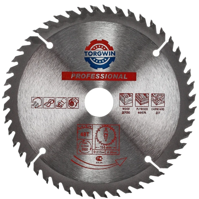 Диск пильный по дереву (150х22.23/20 мм; 48Z) TORGWIN S25978
