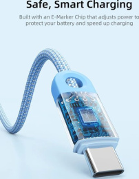 Кабель USB-C CABLETIME CUP0H (CT-CM100-PBL1) синий 1 м для смартфонов, планшетов