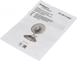 Вентилятор настольный Scarlett SC-DF111S01 25Вт скоростей:2 белый