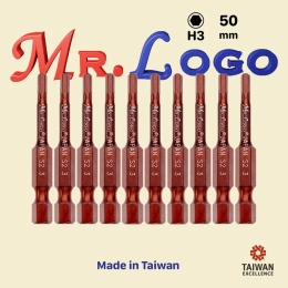 Бита для шуруповерта магнитная H3, 50 мм, сталь - S2 Mr.Logo A050H3-10