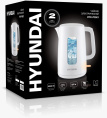 Чайник электрический Hyundai HYK-P3501 2.5л. 2200Вт белый корпус: пластик