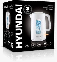Чайник электрический Hyundai HYK-P3501 2.5л. 2200Вт белый корпус: пластик