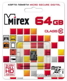 Карта памяти Mirex microSDXC UHS-I (Class 10) 64GB (13612-MC10SD64) 64 ГБ, класс 10, чтение: 45 МБ/с, запись: 25 МБ/с