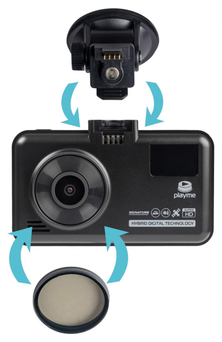 Видеорегистратор с радар-детектором PlayMe MARK,  GPS