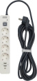 Сетевой фильтр-удлинитель/ PowerCom SP-01 USB2A1CW 3.0M, 4 розетки, белый, 16А, 4кВт, 380Дж, защитные шторки, защита от КЗ, перегрузки, ВЧ и импульсных помех, один порт USB-C PD20W и два USB-A QC3.0 суммарной мощностью 24Вт, кабель 3x1.5 мм2, ШхГхВ 281х