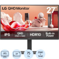 Монитор LG 27BA45QB-B 27"/ LG 27BA45QB-B 27'', 2560x1440, IPS, 178x178, 350nit, 75Hz, 5ms, 2HDMI/DP, noUSB-A, LTSP, IntPWR, 100x100VESA, Черный, 1y