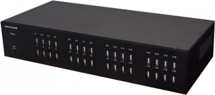 Управляемый USB over IP концентратор DistKontrolUSB-32 с 32 портами USB ...