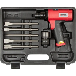 Пневмозубило с виброзащитой BYEMAX в наборе с зубилами, 3800 уд/мин, боек D22xL57, 9.3 Дж BM-128RSK