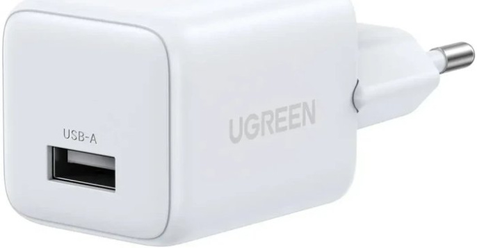 Сетевое зарядное Ugreen X518 75623 (белый) сетевое зарядное для телефонов/для планшетов, USB Type-A, 18 Вт, быстрая зарядка, без кабеля