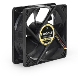 Вентилятор 12В DC ExeGate ExtraPower EP08025H3P (80x80x25 мм, Hydraulic bearing (гидродинамический), 3pin, 2800RPM, 24dBA) EX253948RUS