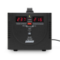 Стабилизатор POWERMAN AVS 500D, черный, ступенчатый регулятор, цифровые индикаторы уровней напряжения, 500ВА, 140-260В, максимальный входной ток 5А, 2 евророзетки, IP-20, напольный, 200мм х 150мм х 140мм, 2,3 кг./ Stabilizer POWERMAN AVS 500D, black, ste