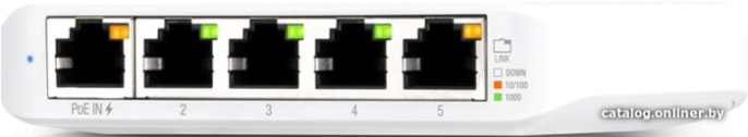 Настраиваемый коммутатор Ubiquiti UniFi Switch Flex Mini настраиваемый (smart), настольный, матрица 5 Гбит/с, 7.44 Mpps, 5xGbit, PoE
