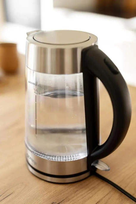 Чайник электрический Gorenje K17GDWII 1.7л. 2200Вт черный корпус: стекло/металл/пластик