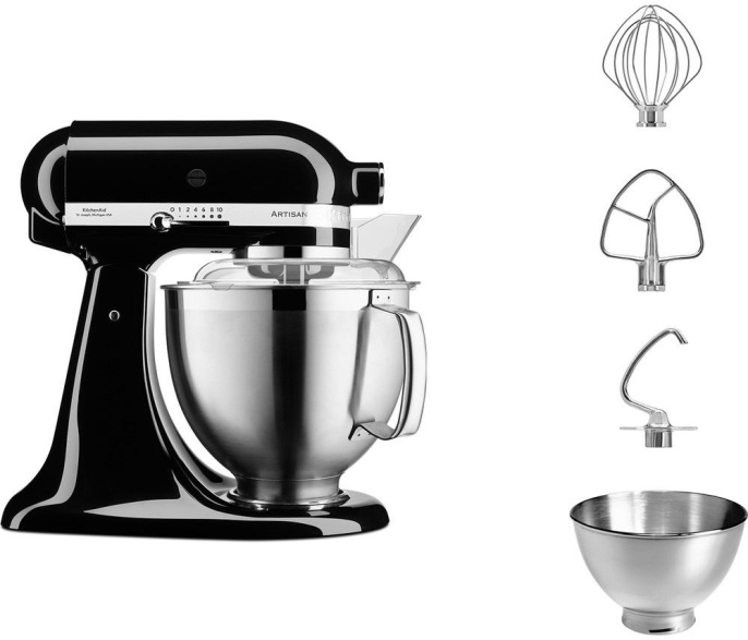 Миксер KitchenAid настольный с откидным блоком Artisan 4.8 л, черный 5KSM185PSEOB