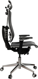 Кресло руководителя МЕТТА Yoga 4DF B2-14D - YM93+Infinity, сетка/экокожа, до 150кг, мультиблок, регулируемые 5D подлокотники,  черный/черный