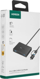 Кардридер UGREEN CM812 45167 4-in-1 MicroSD*USB*USB-C*SDXC*SDHC Card Reader. Цвет: черный (45167_)